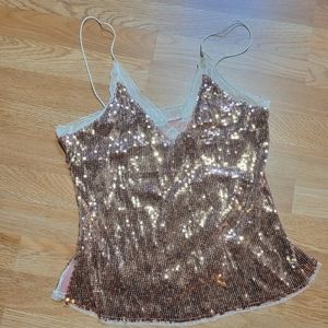 New Without Tags Rose Gold Sequin Tank
